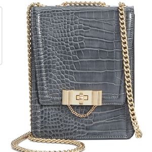Betsey Johnson Chain Gang Crossbody Bag, Gold and Gray NWT